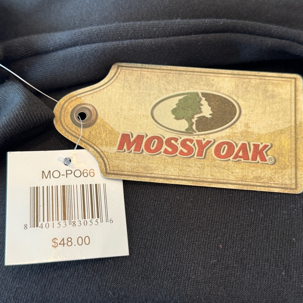 Mossy Oak Hoodie XL Black Embroidered Logo American Flag Camo Pocket Drawstring - Picture 6 of 6